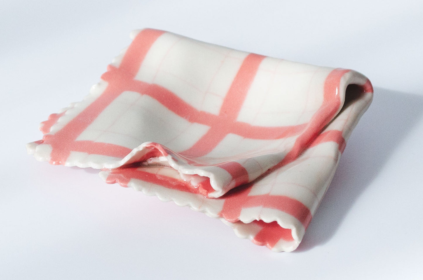 Nerikomi Handkerchief Dish Tray, Dish Saori M Stoneware
