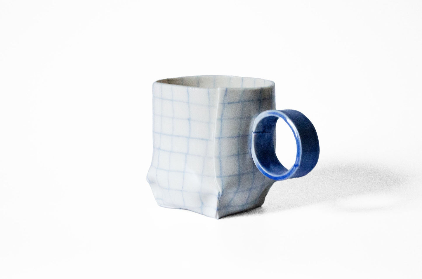 Nerikomi Check Pattern Origami Mug Mug Saori M Stoneware