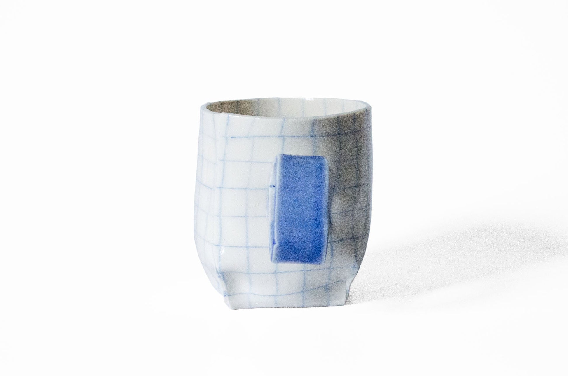 Nerikomi Check Pattern Origami Mug Mug Saori M Stoneware