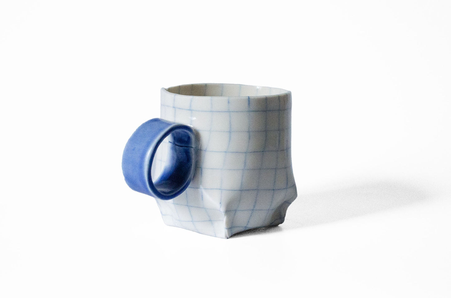 Nerikomi Check Pattern Origami Mug Mug Saori M Stoneware