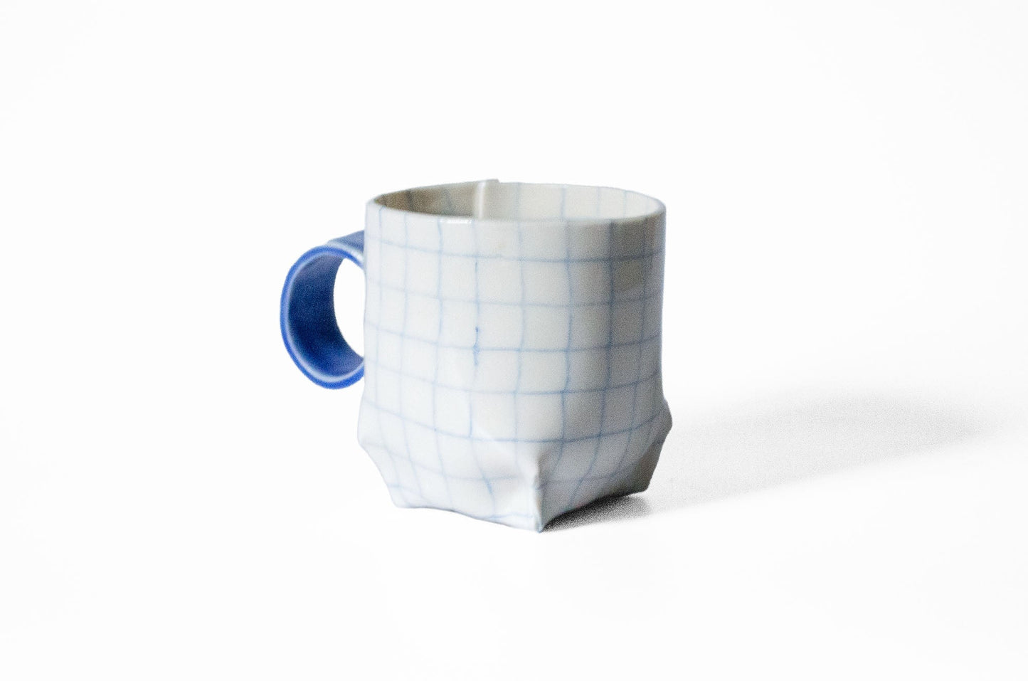 Nerikomi Check Pattern Origami Mug Mug Saori M Stoneware