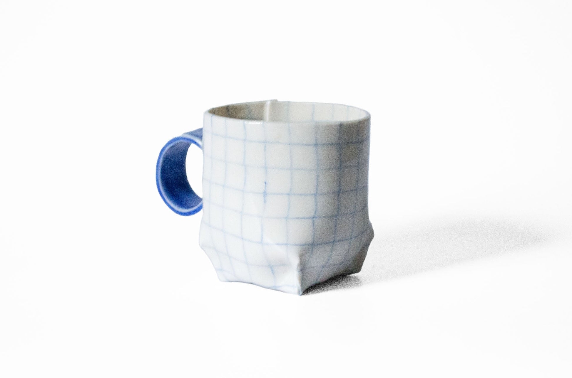 Nerikomi Check Pattern Origami Mug Mug Saori M Stoneware
