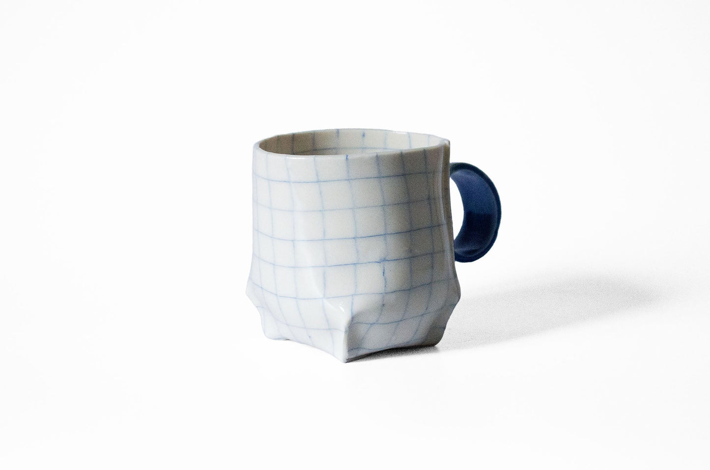 Nerikomi Check Pattern Origami Mug Mug Saori M Stoneware
