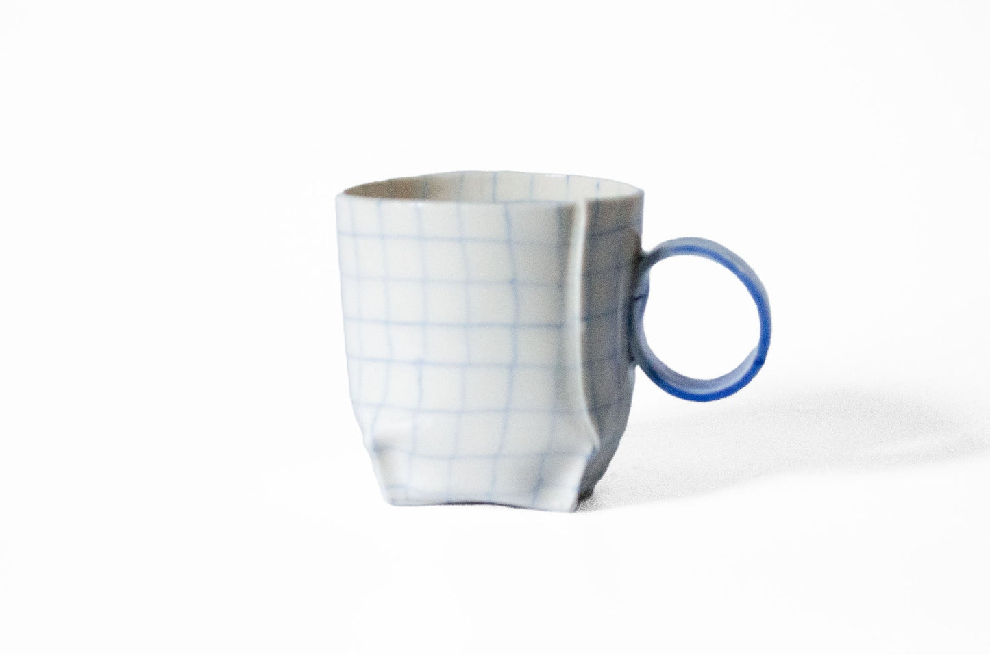 Nerikomi Check Pattern Origami Mug Mug Saori M Stoneware