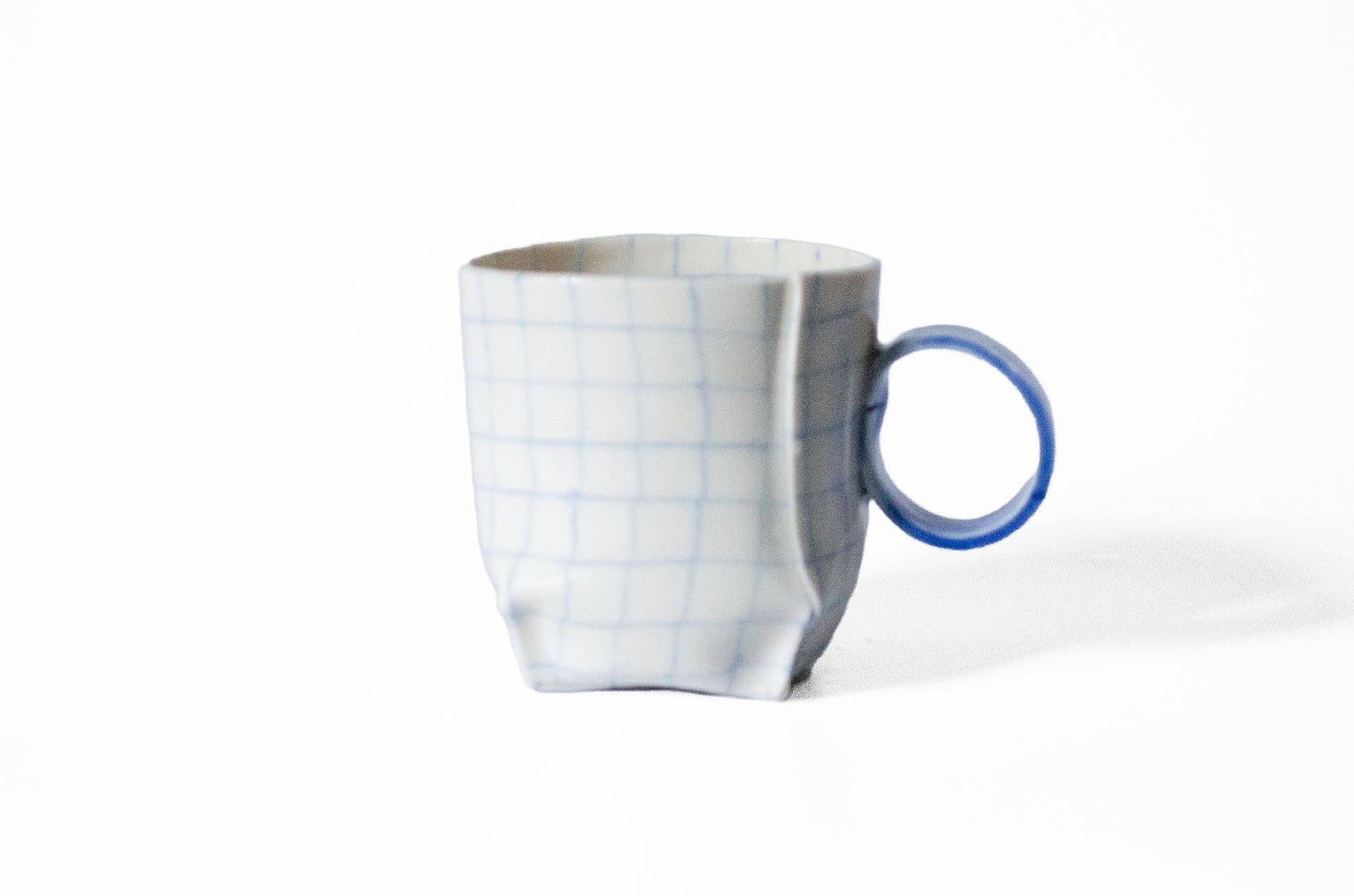 Nerikomi Check Pattern Origami Mug Mug Saori M Stoneware