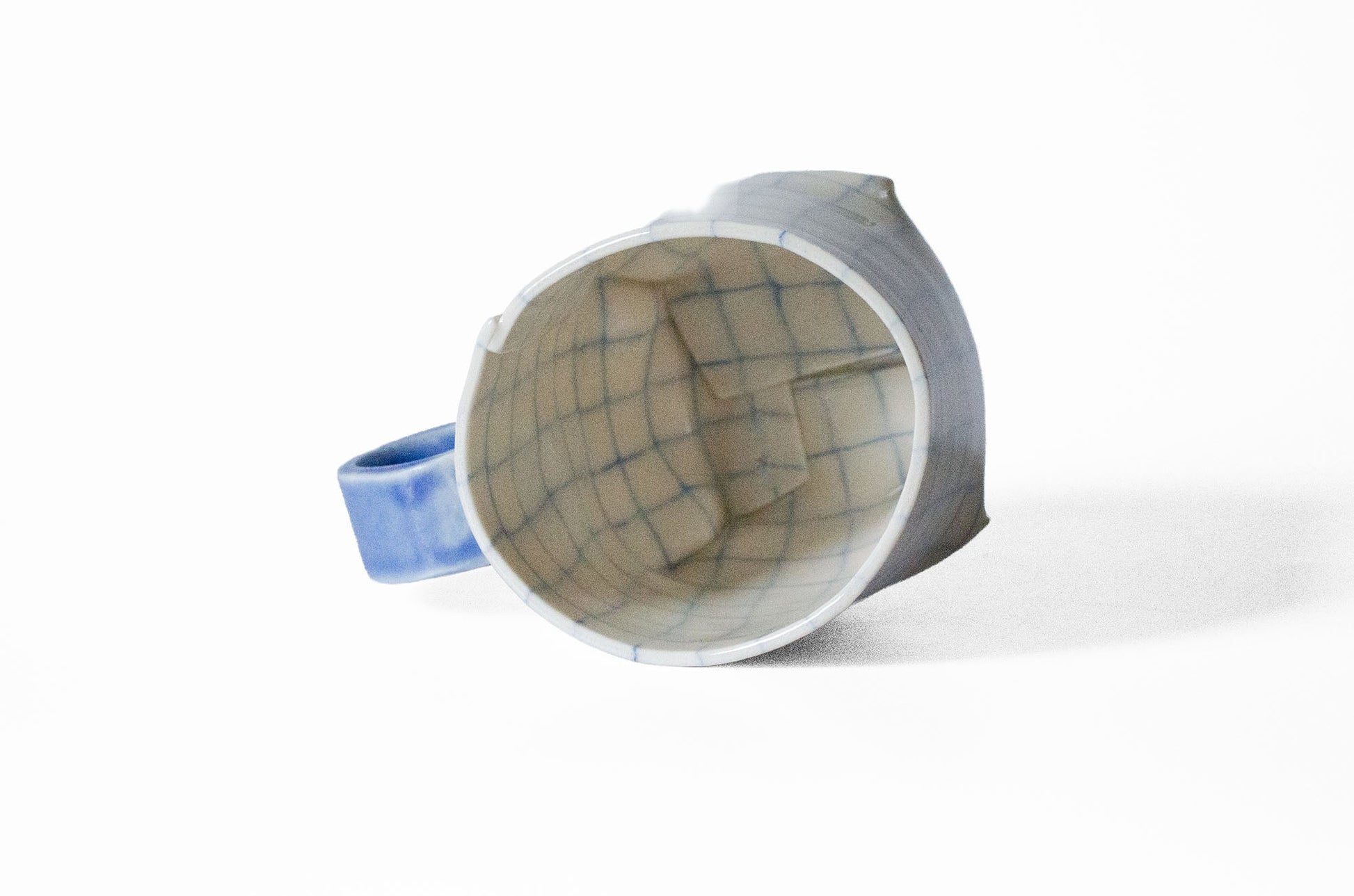 Nerikomi Check Pattern Origami Mug Mug Saori M Stoneware