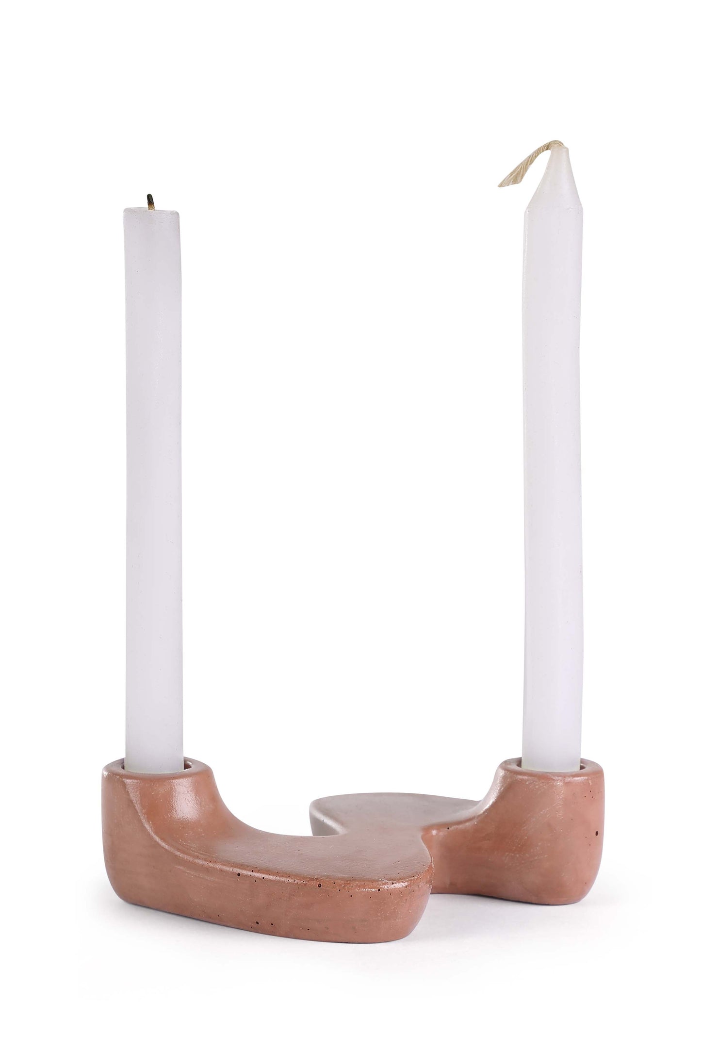 "S" Style Nordic Concrete Candle Holder | Set of 2 | Brown Kitchen essential Casa Amarosa