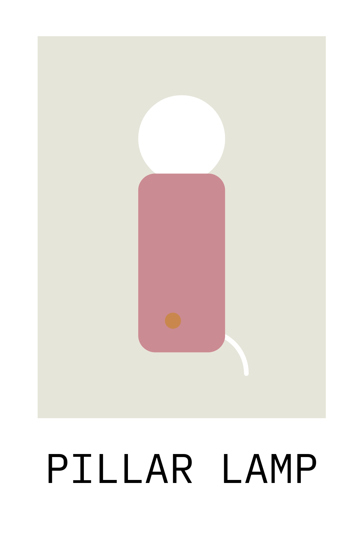 Pillar Lamp in Mauve | Handcrafted Ceramic Lamp