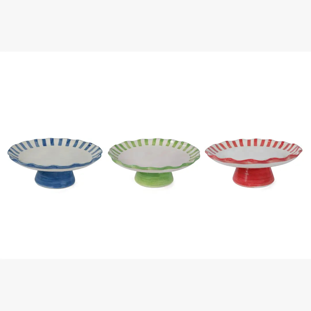 Ceramic Stripe Cake Stand | Red Cake stand Casa Amarosa