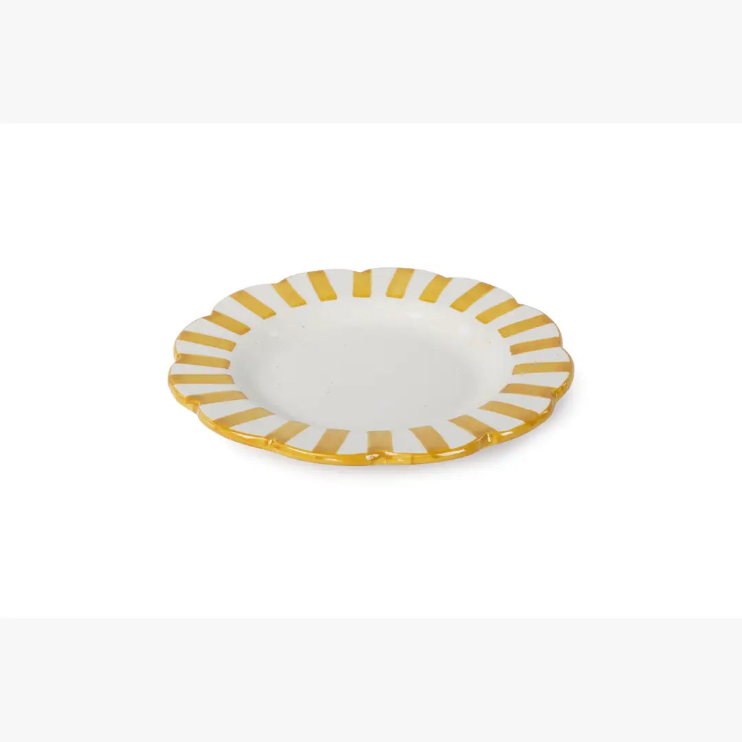 Ceramic stripe Salad Plate | Yellow Plate Casa Amarosa
