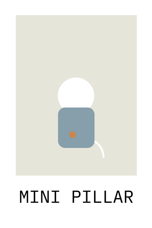 Mini Pillar Lamp in Frost Blue | Handcrafted Ceramic Lamp