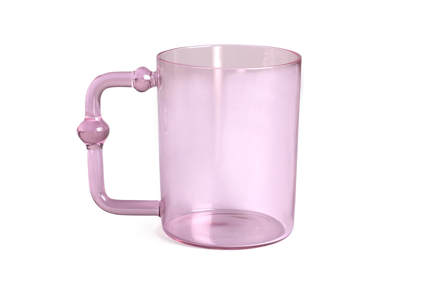 Colored Handblown Drinkware Mug | Set of 4 | Pink Mug Casa Amarosa