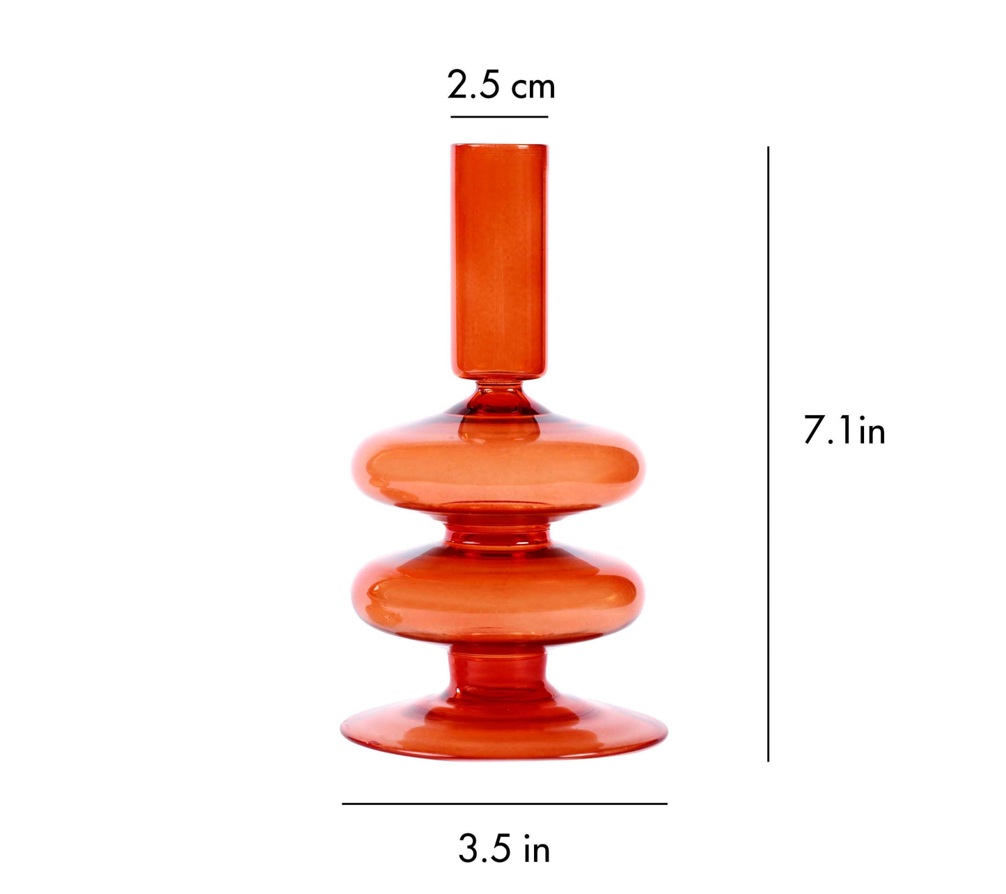 Retro Wavy Glass Candle Holder Set of 4 | Rust Orange Candle Holders Casa Amarosa