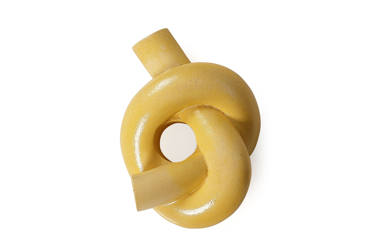 Nordic Knot Concrete Candle Holder | Set of 2 | Mustard Yellow Kitchen essential Casa Amarosa