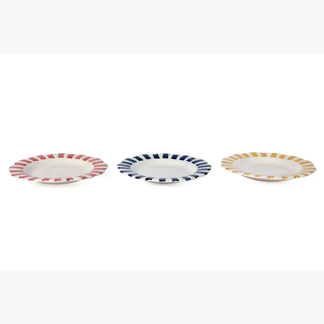 Ceramic Stripe Dinner Plate | Red Plate Casa Amarosa