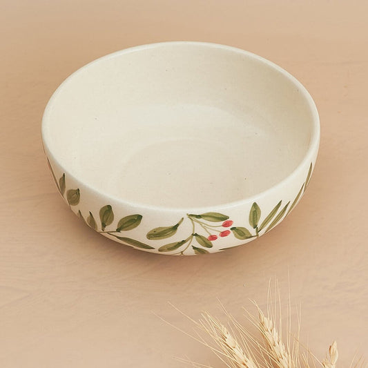 Holly Leaf Bowl Set in Olive | Ceramic Serving Bowls showcasing artisan, handcrafted decor with a unique leaf design.