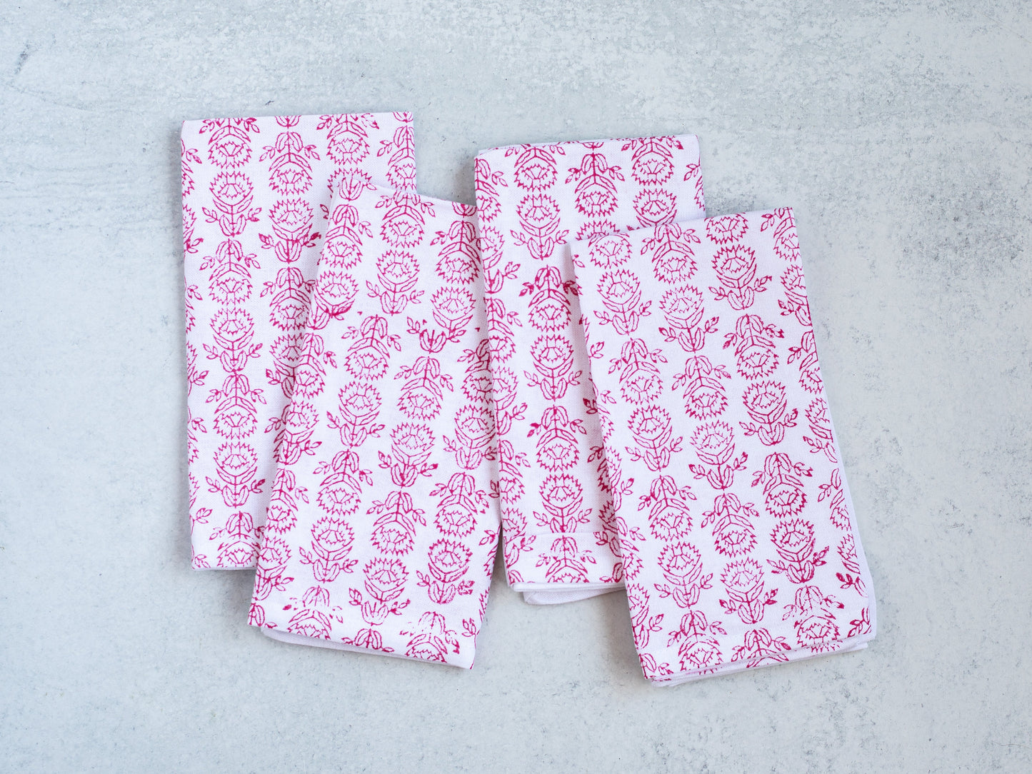 Dinner Napkins Set | Protea & Pink The Mended Company