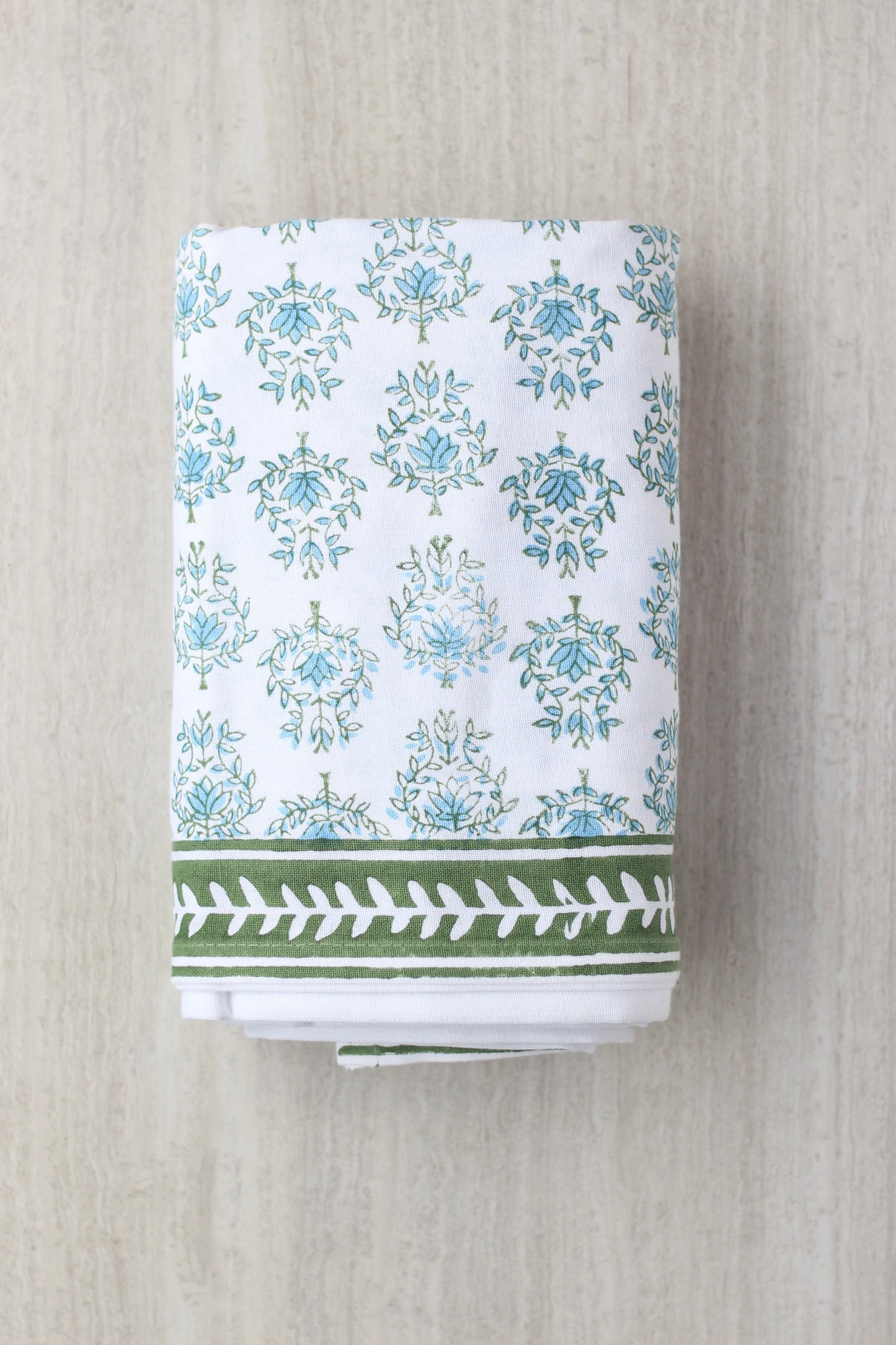 Table Runner | Lotus, Sage & Uniform Blue The Mended Company