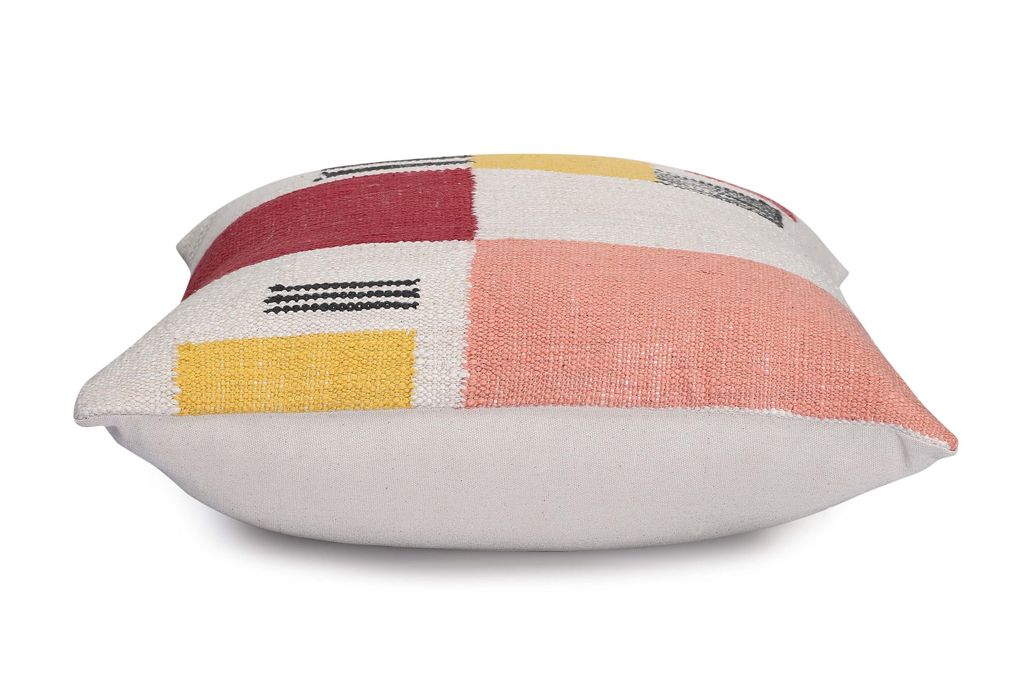 Rekha Handwoven Geometric Pillow | Pink & Wine Cushion Casa Amarosa