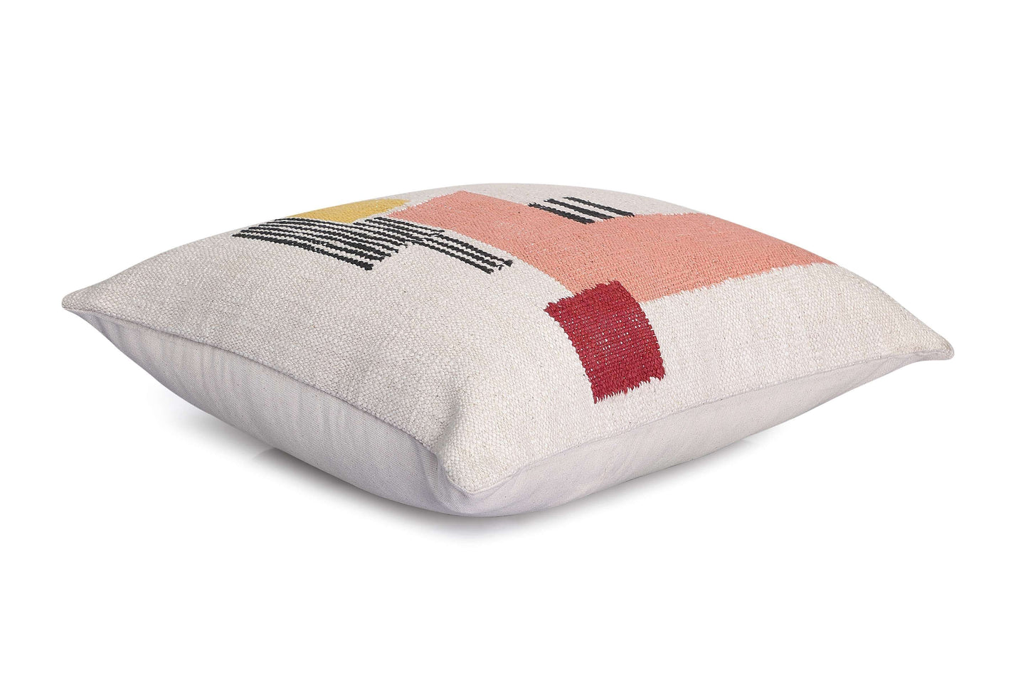 Rani Handwoven Patch Pillow | Pink Cushion Casa Amarosa