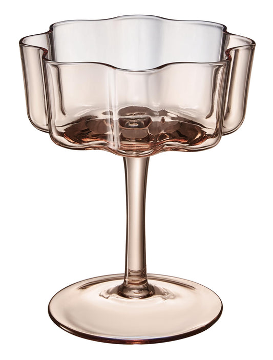 Flower Wave Coupe Cocktail Glasses | Set of 6| Venus Brown