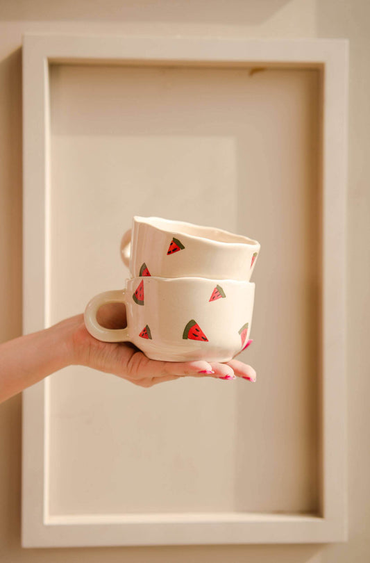 Ceramic Watermelon Coffee Cup | Set of 4 cups Casa Amarosa