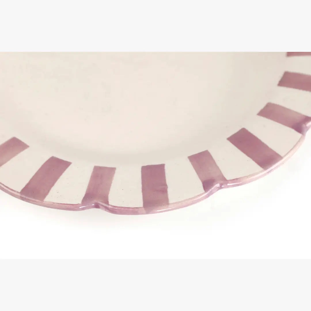 Ceramic Stripe Dinner Plate | Purple Cake stand Casa Amarosa