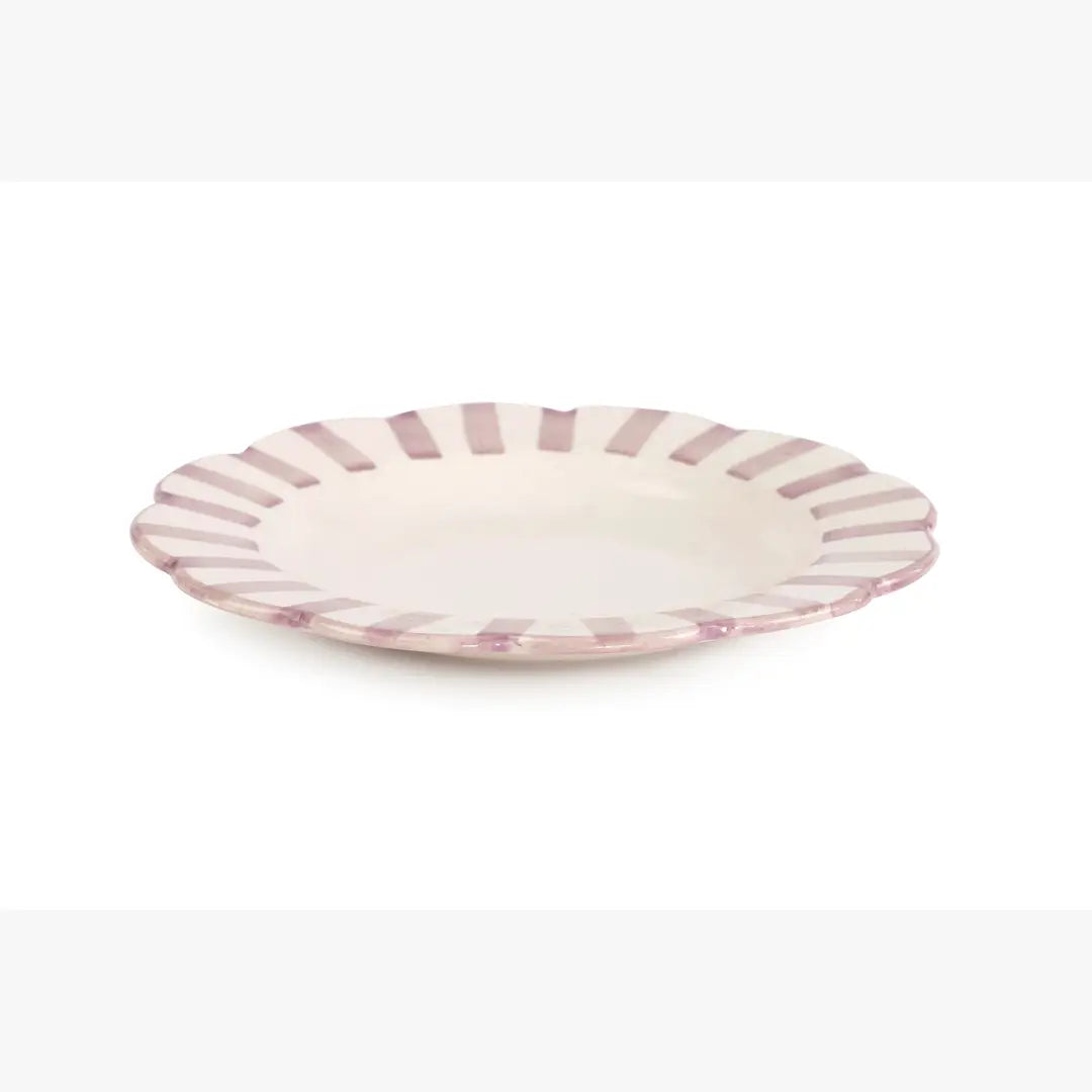 Ceramic stripe Salad Plate | Purple Cake stand Casa Amarosa