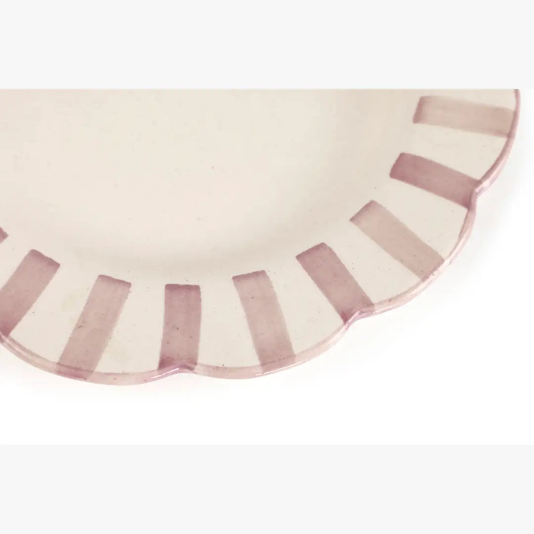 Ceramic stripe Salad Plate | Purple Cake stand Casa Amarosa
