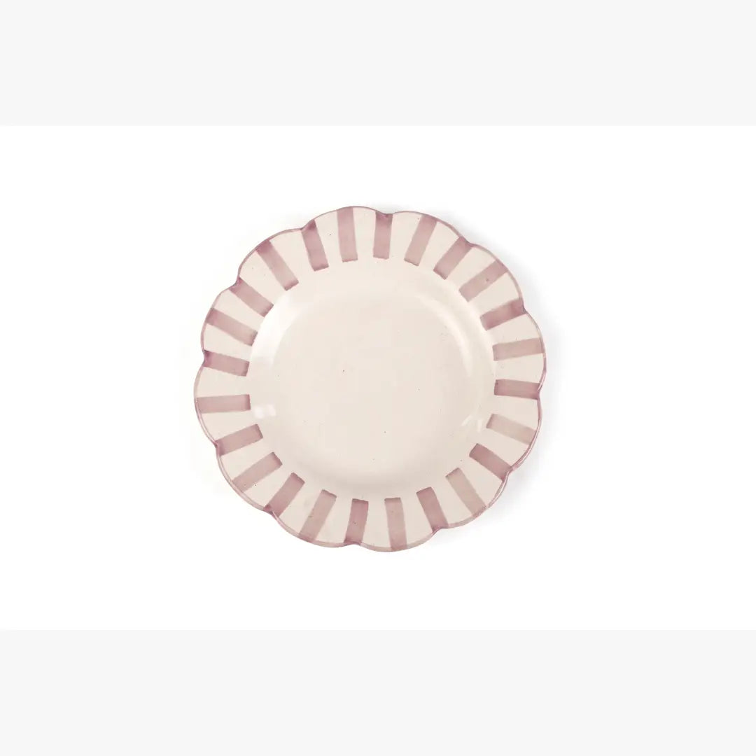 Ceramic stripe Salad Plate | Purple Cake stand Casa Amarosa