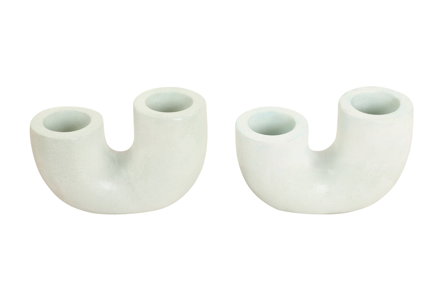 Nordic Style U-Shaped Concrete Candle Holder | Light Green Candle Holders Casa Amarosa