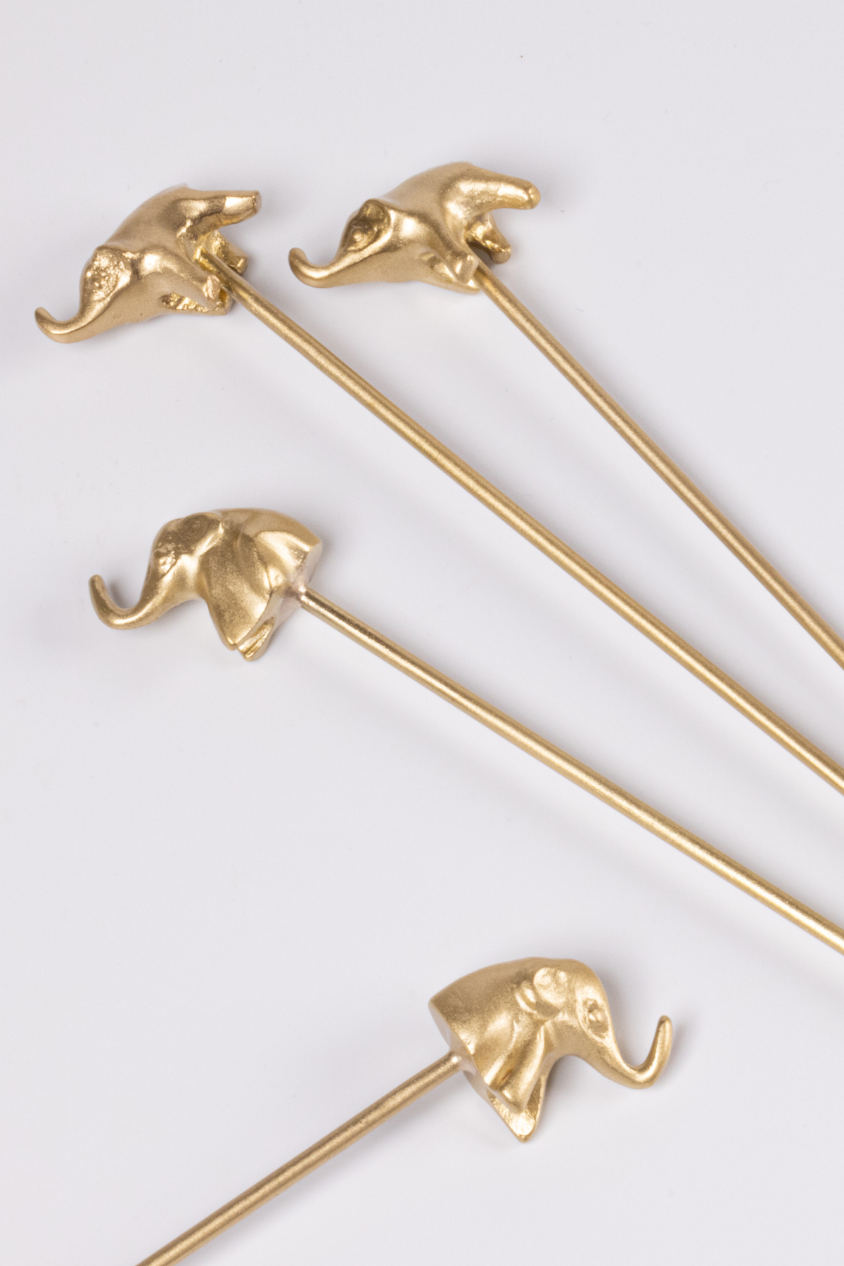 Brass elephant Cocktail Stirrers | Set of 4 Stirrer Casa Amarosa