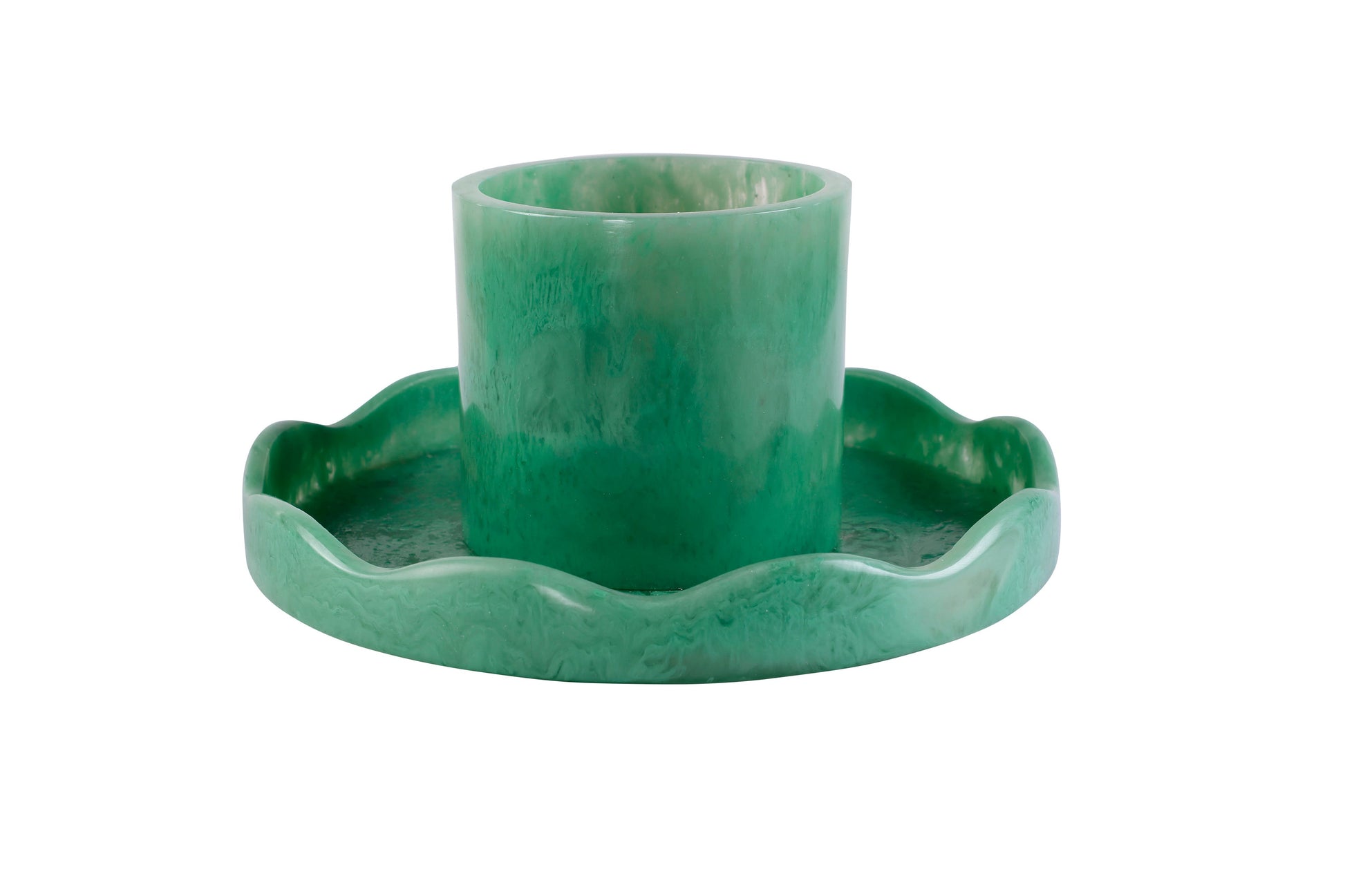 Scallop Resin Cake Stand | Green Cake stand Casa Amarosa