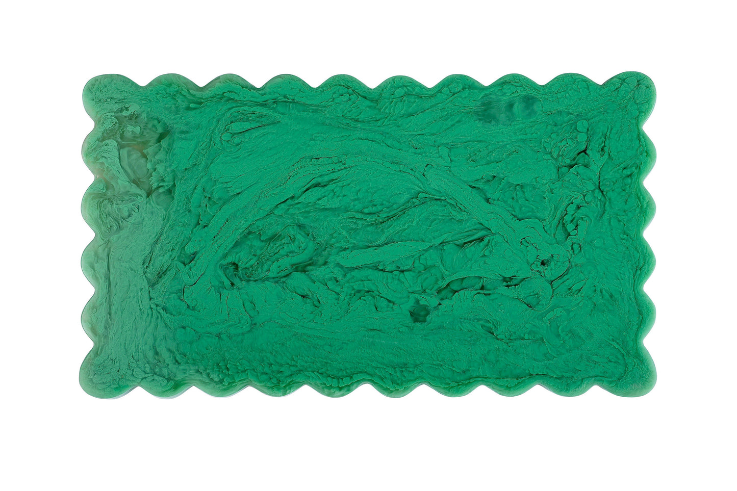 Scallop Rectangular Resin Cheese Board | Green cheese board Casa Amarosa