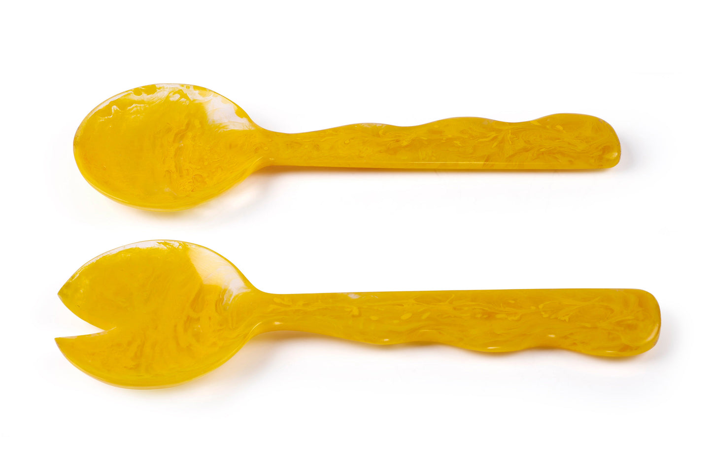 Resin Salad Server Set | Mustard salad server Casa Amarosa
