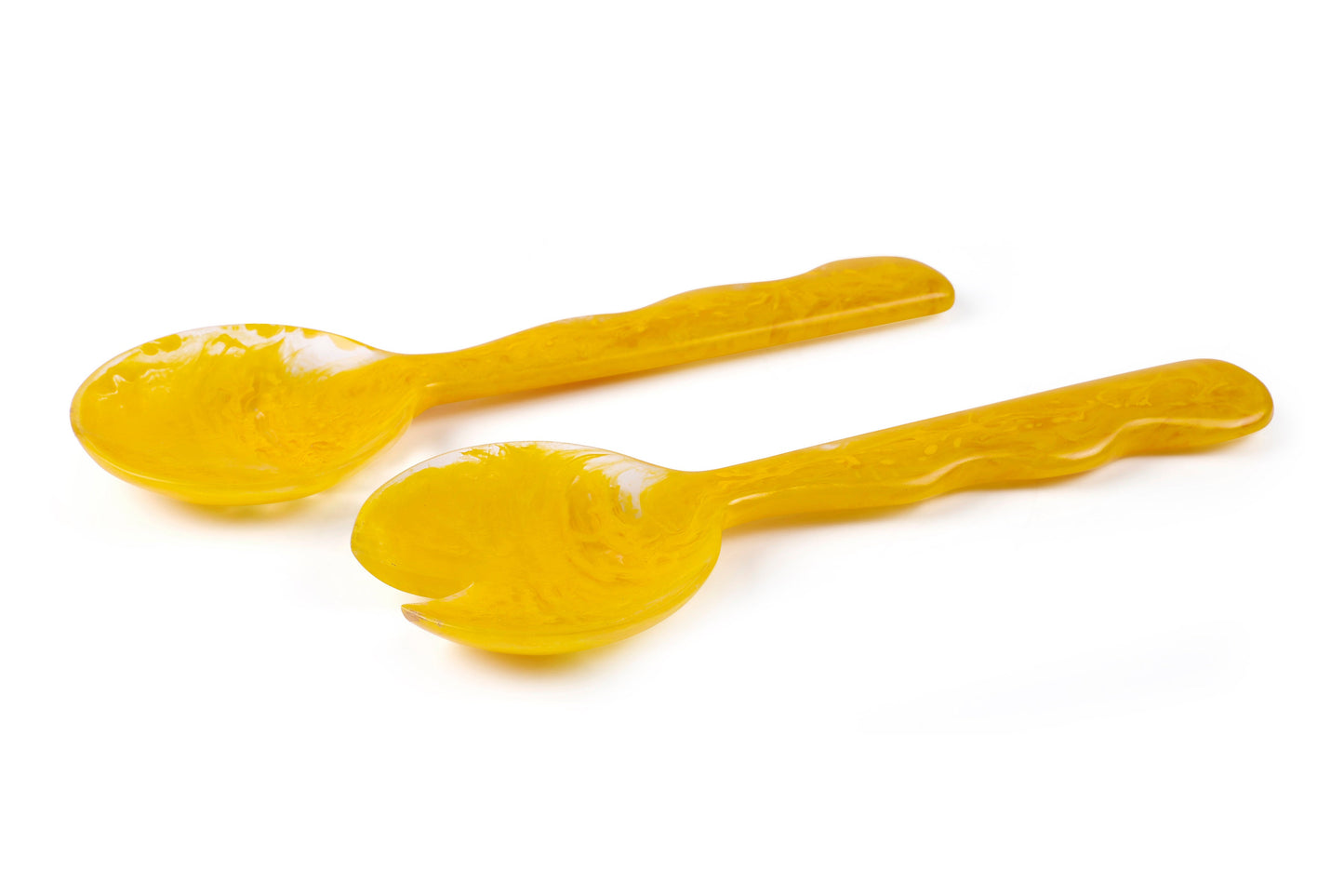 Resin Salad Server Set | Mustard salad server Casa Amarosa