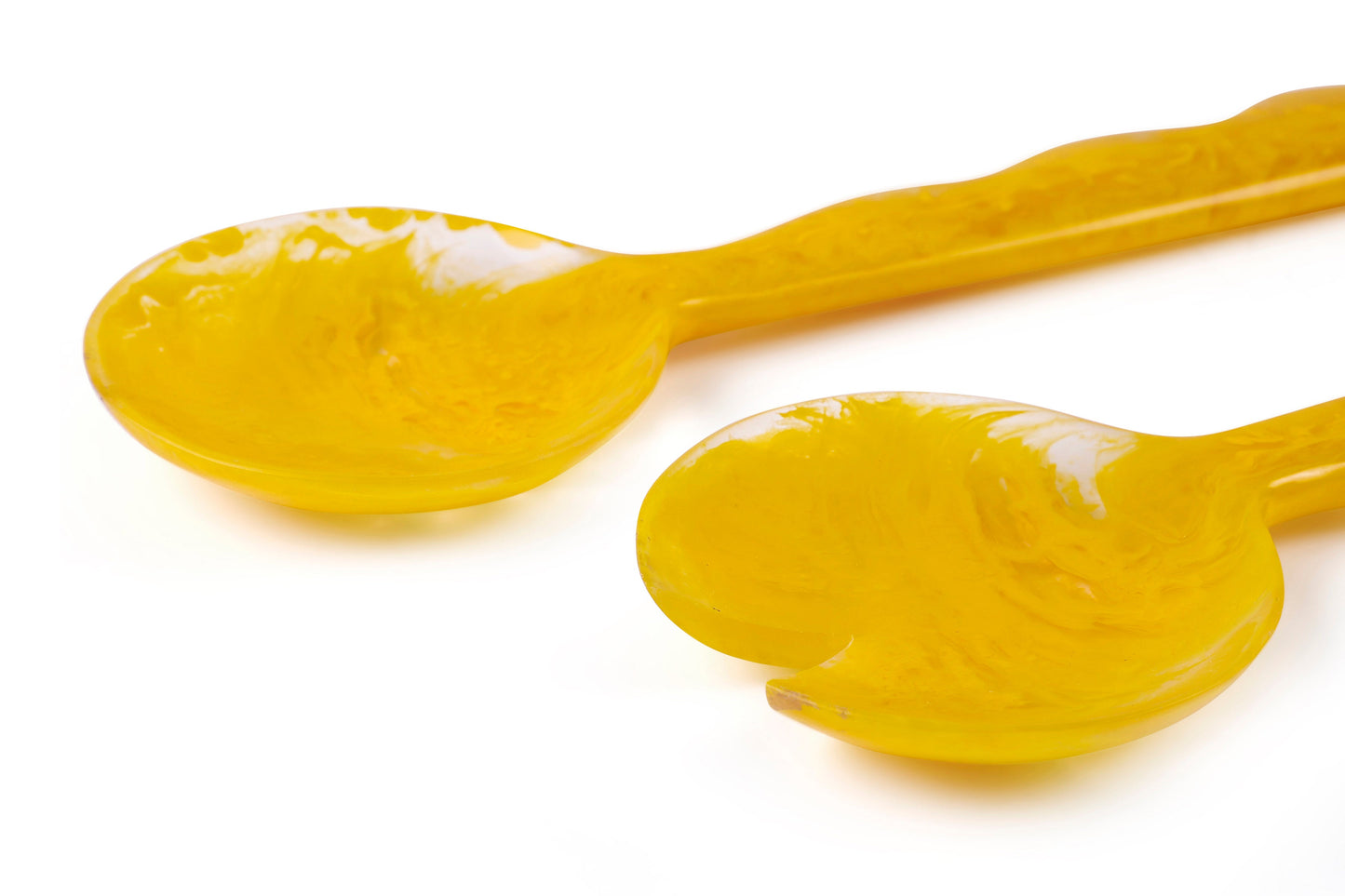 Resin Salad Server Set | Mustard salad server Casa Amarosa