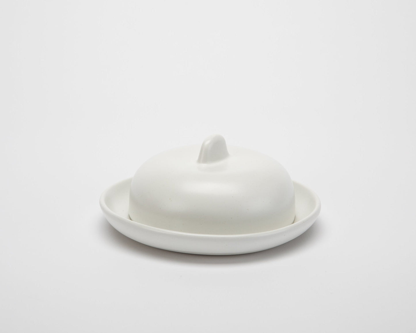 Porcelain Butter Dish Kitchenware Haand Matte White