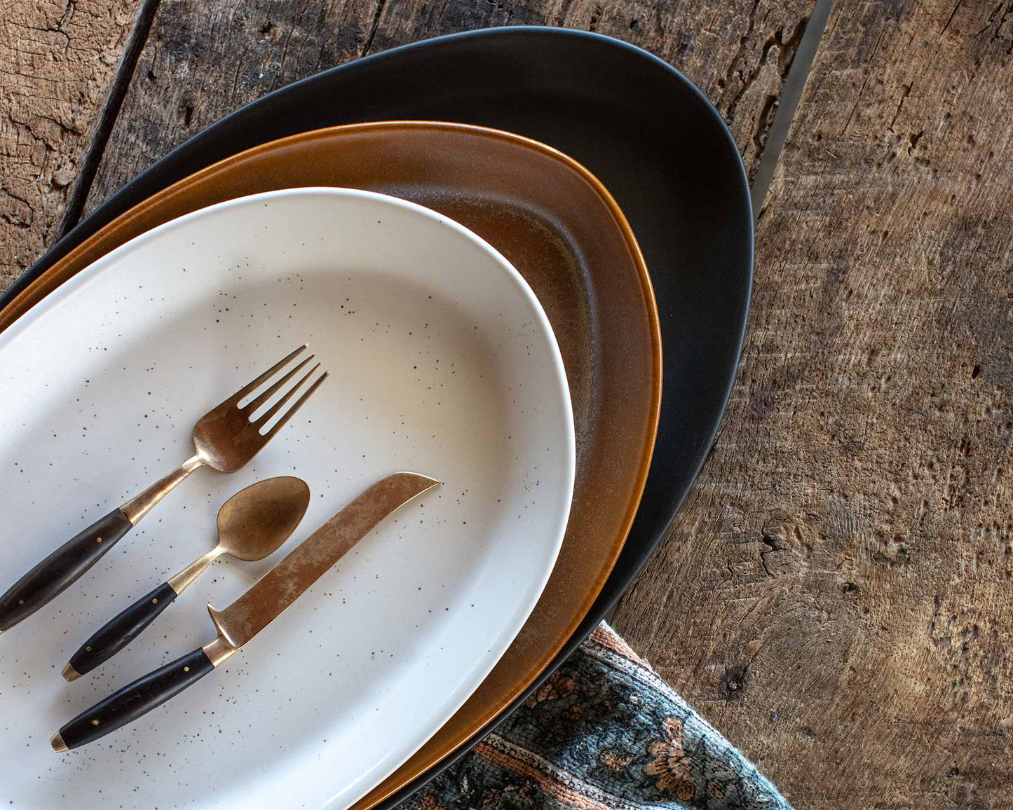 3 Piece Ceramic Serving Platter Set