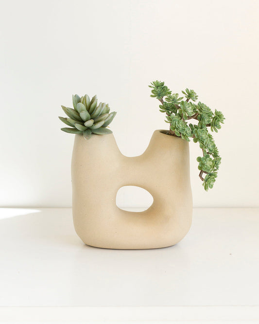 Dual Clay Vase - Natural Vases atacama home