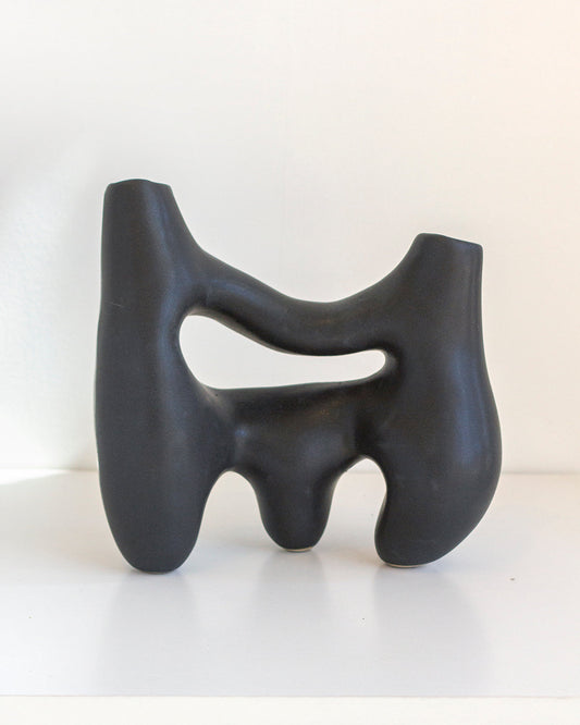 Symbiosis Clay Vase - Charcoal Black Vases atacama home