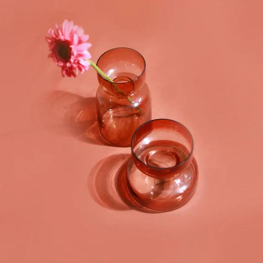 Slate Brown Handblown Glass Vase | Short vase Casa Amarosa