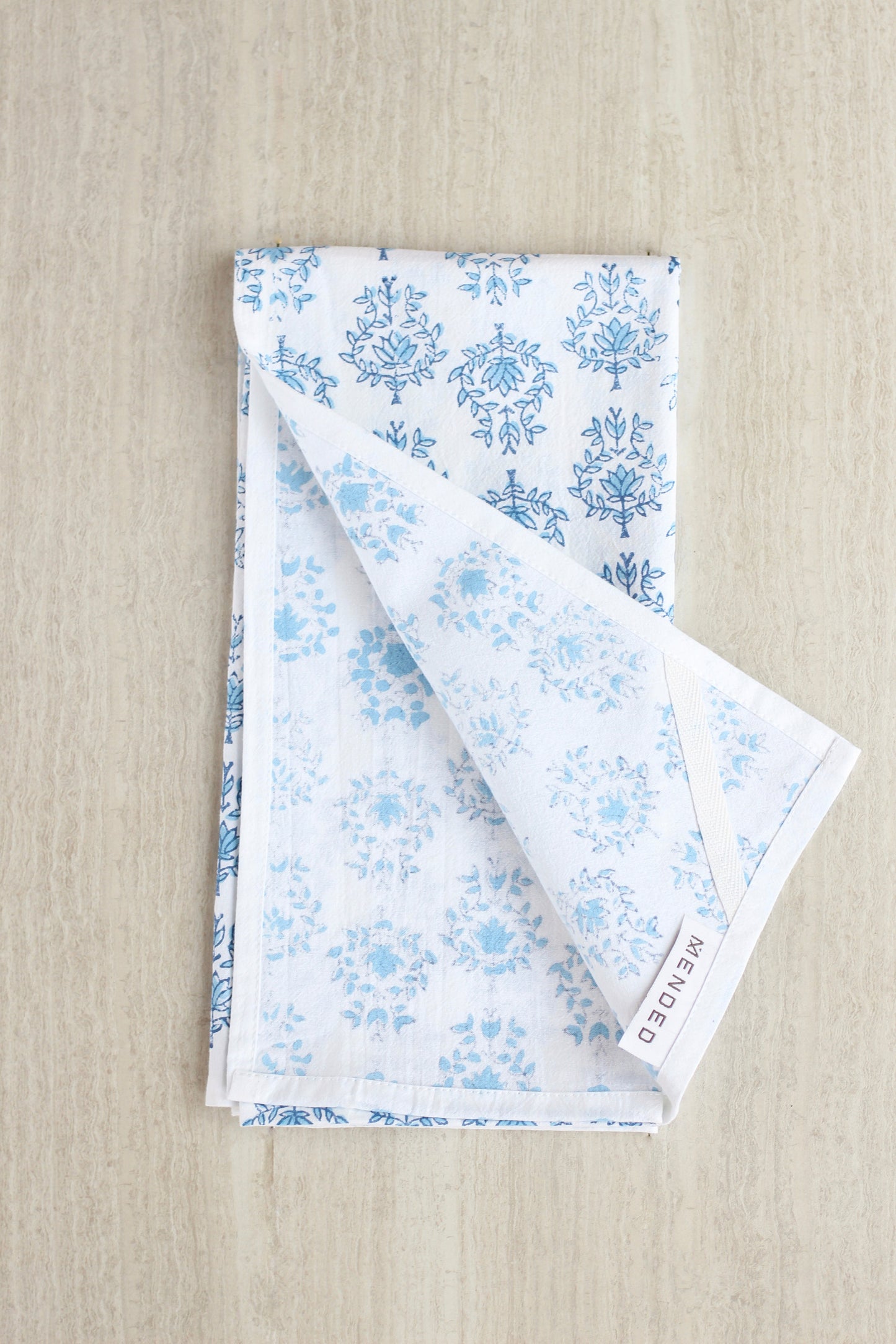 Lotus Tea Towel Set | Navy & Uniform Blue The Mended Company