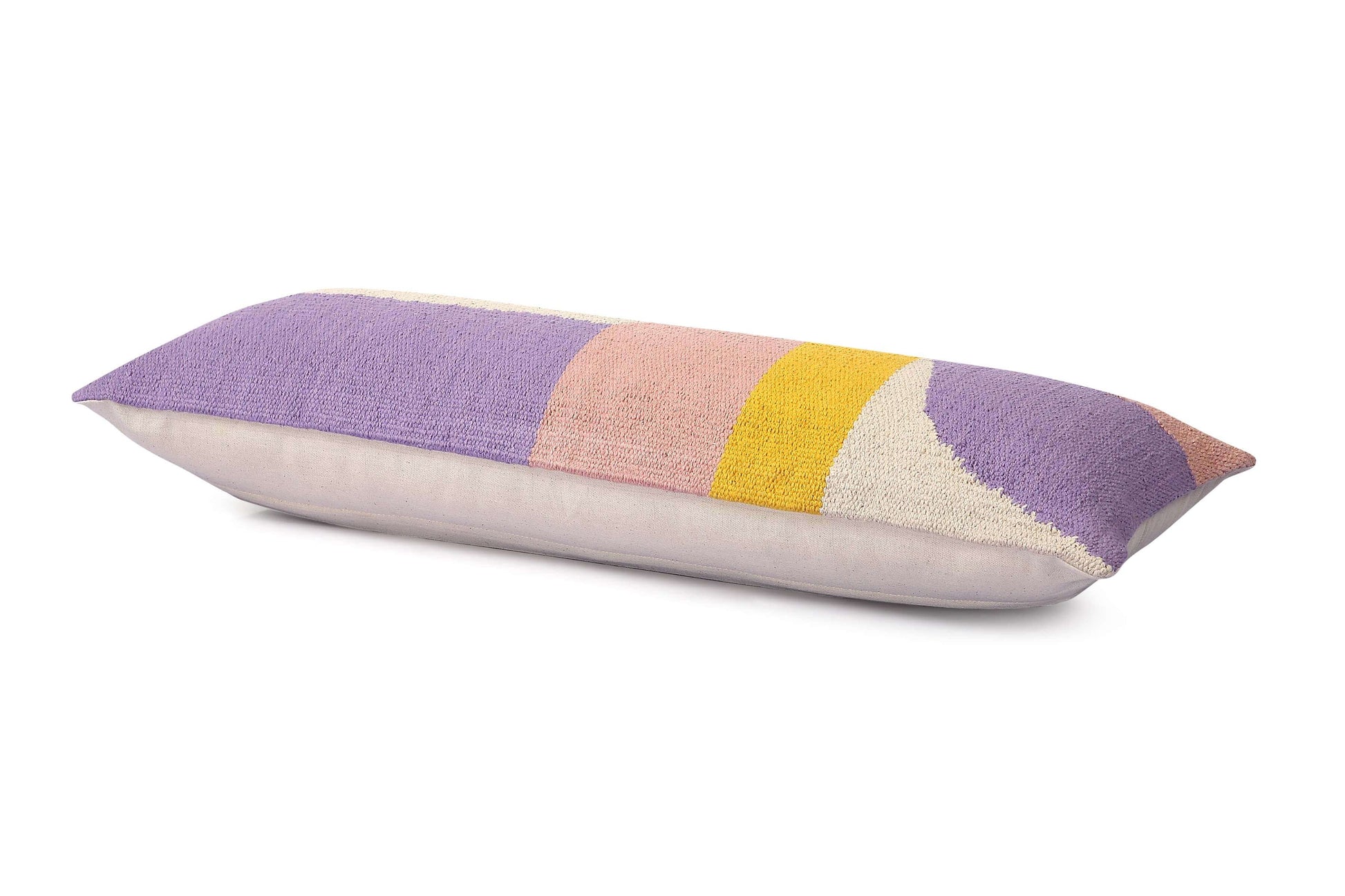 Handmade Geo Shapes Lumbar Pillow | Purple Cushion Casa Amarosa