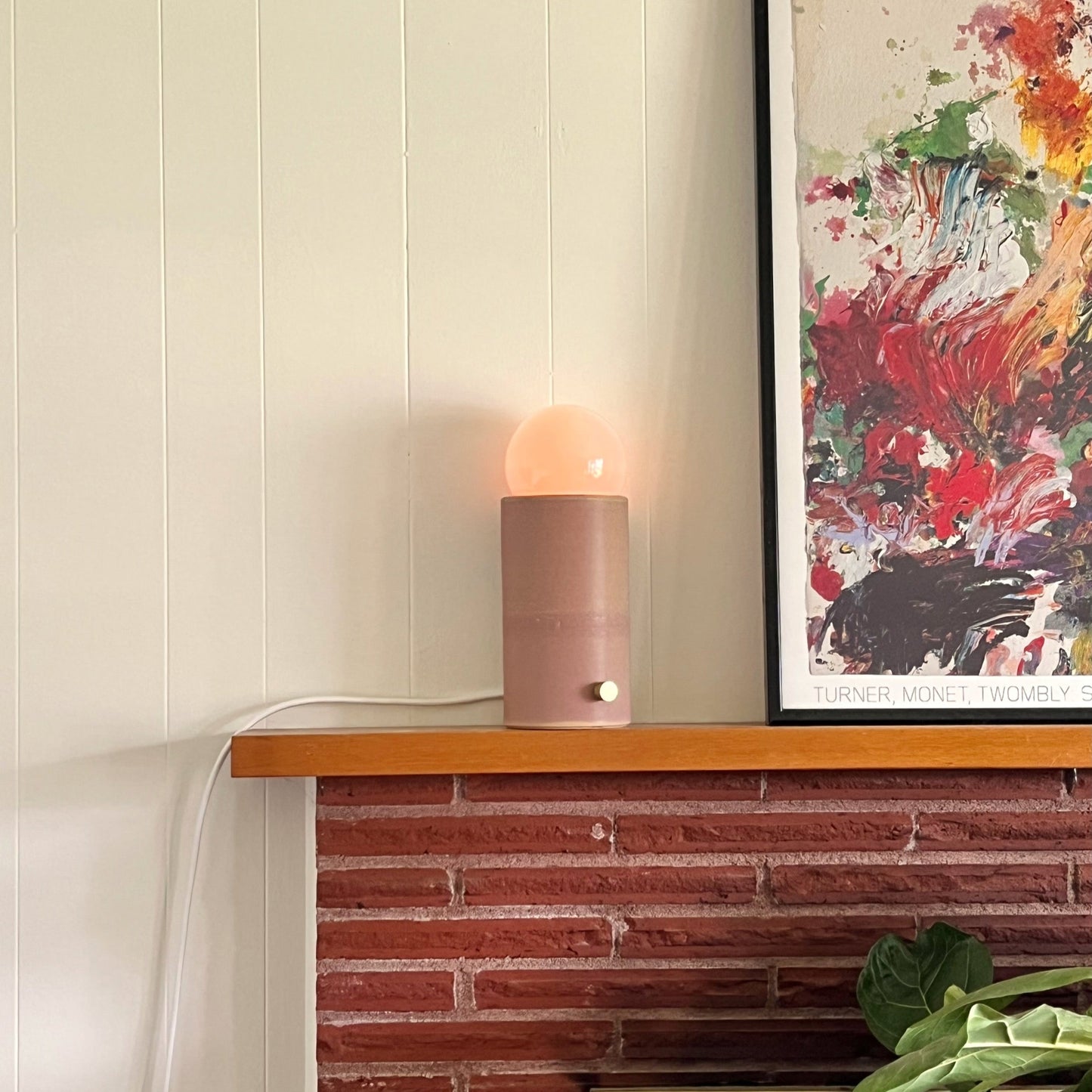 Pillar Lamp in Mauve | Handcrafted Ceramic Lamp