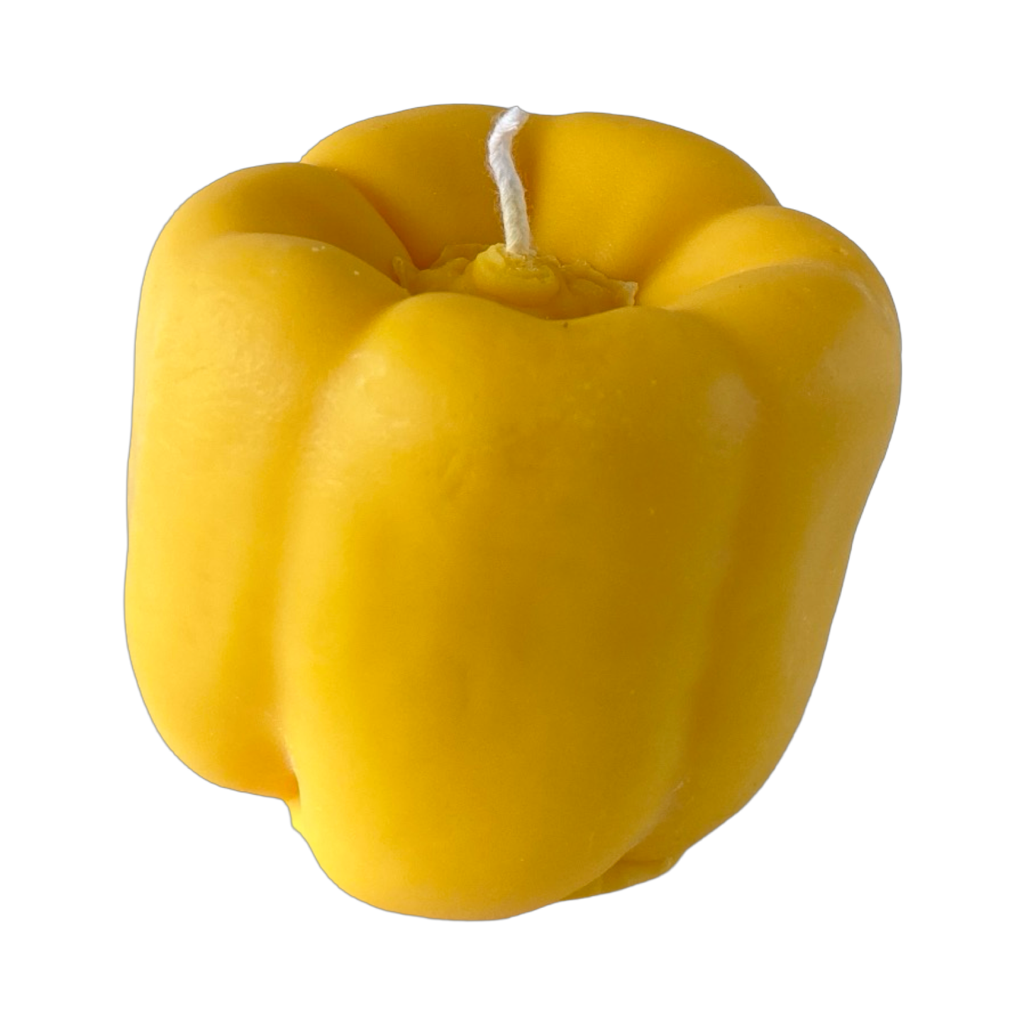 Bell Pepper Candle - Yellow, artisan handcrafted decor, perfect for adding veggie vibes to any space.