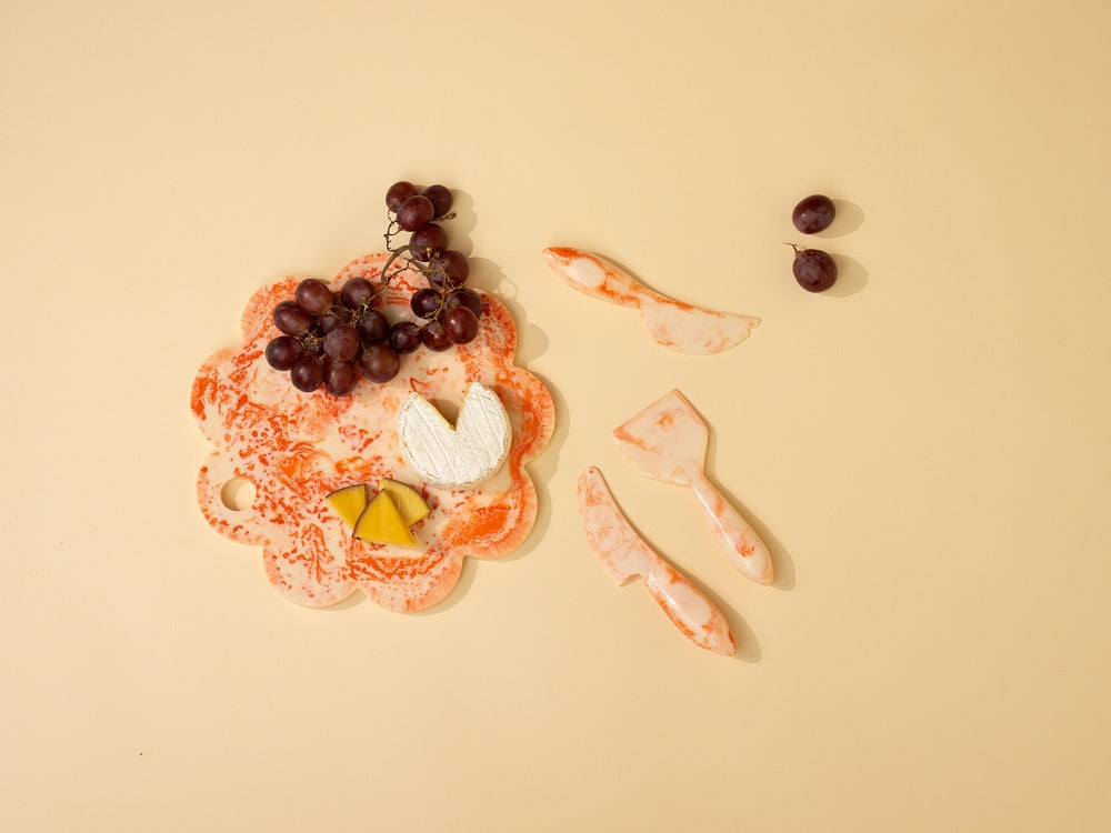 Scallop Resin Cheese Charcuterie Board | Pink board Casa Amarosa