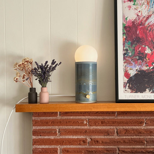 Pillar Lamp in Night | Handcrafted Ceramic Lamp