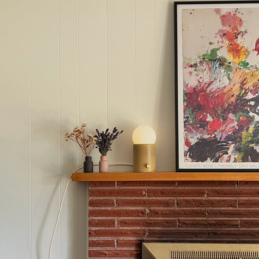 Mini Pillar Lamp in Coffee | Handcrafted Ceramic Lamp