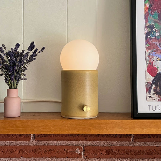 Mini Pillar Lamp in Coffee | Handcrafted Ceramic Lamp